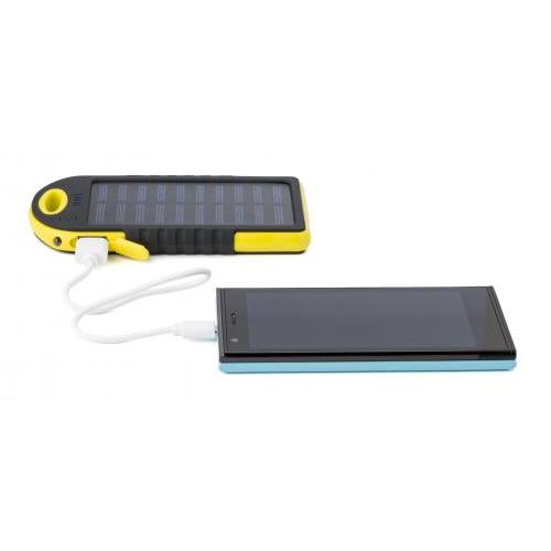 Rubberen ABS zonne-energie powerbank Arin