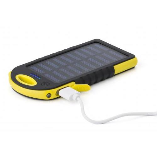 Rubberen ABS zonne-energie powerbank Arin