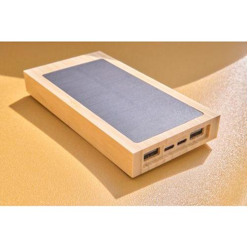 Bamboe zonne-energie powerbank Elz