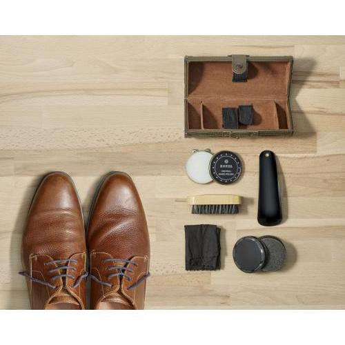 Schuhputzset in Kunstleder-Rolle Mario
