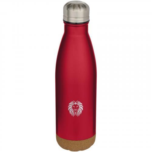 Cove 500 ml dubbelwandige vacuüm geïsoleerde roestvrijstalen waterfles met kurkdetails