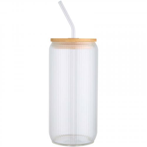 Mirage 500 ml enkelwandige pot van borosilicaatglas met bamboe deksel