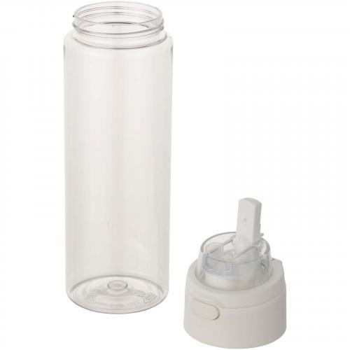 Theron 700 ml RCS-waterfles van gerecycled plastic met een deksel met dubbele functie en een uitklapbaar rietje