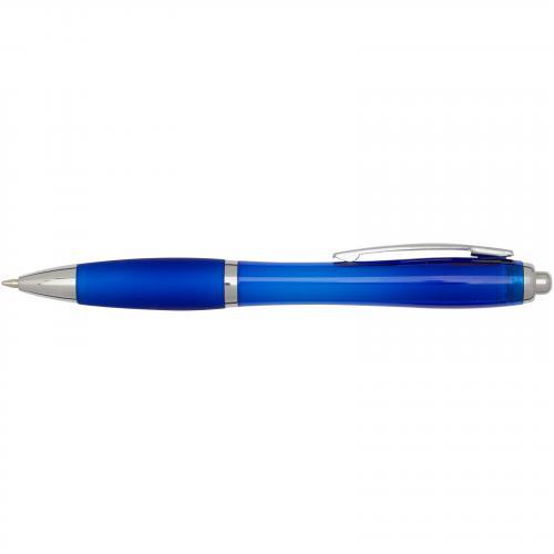 Nash RCS kugelschreiber aus recyceltem kunststoff mit farbigem schaft und griffzone (blaue Tinte)