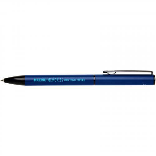 Verton balpen van gerecycled aluminium met draaibare huls (blauwe inkt)