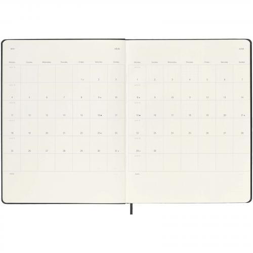 Moleskine week-agenda voor 12 maanden met harde kaft XL