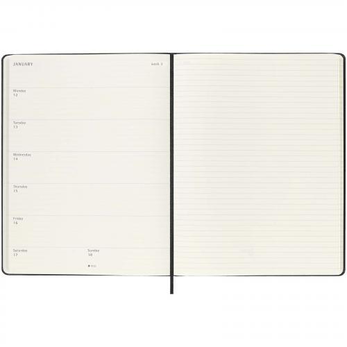 Moleskine week-agenda voor 12 maanden met harde kaft XL