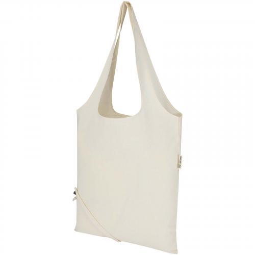 Madras blend 140 g/m² GRS-gecertificeerde, gerecyclede, opvouwbare katoenen draagtas, 7 liter