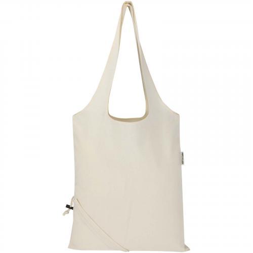 Madras blend 140 g/m² GRS-gecertificeerde, gerecyclede, opvouwbare katoenen draagtas, 7 liter