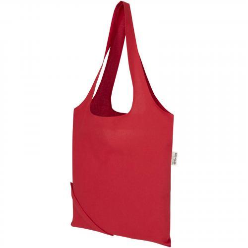 Madras blend 140 g/m² GRS-gecertificeerde, gerecyclede, opvouwbare katoenen draagtas, 7 liter