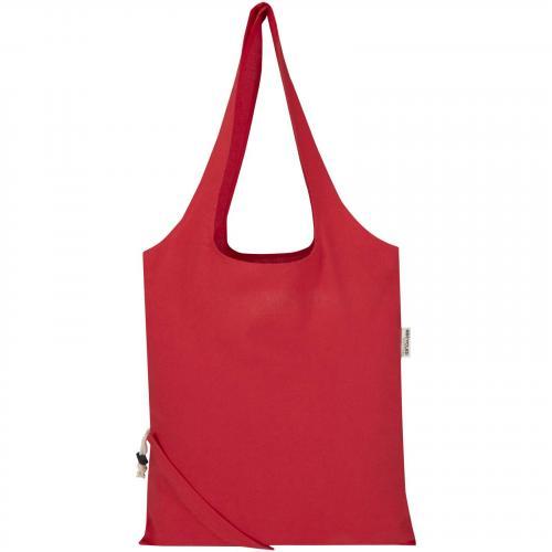 Madras blend 140 g/m² GRS-gecertificeerde, gerecyclede, opvouwbare katoenen draagtas, 7 liter