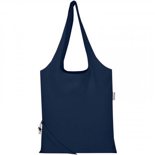Madras blend 140 g/m² GRS-gecertificeerde, gerecyclede, opvouwbare katoenen draagtas, 7 liter