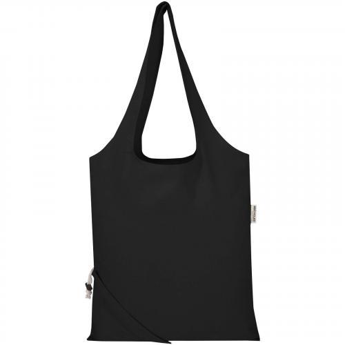 Madras blend 140 g/m² GRS-gecertificeerde, gerecyclede, opvouwbare katoenen draagtas, 7 liter