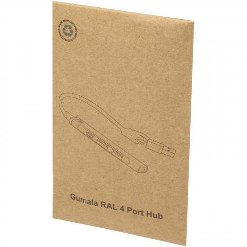 Alkaid 4 poorts USB-A en Type-C hub van gerecycled aluminium met dubbele ingang