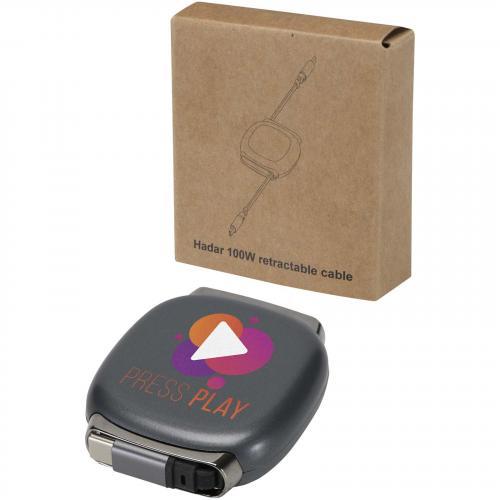 Alphard 100w oplaadkabel van gerecycled plastic met uitschuifbare kabel, carplay 5-in-1 en PD-oplaadfunctie