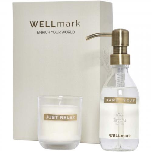 Wellmark discovery set van 250 ml handzeepdispenser en 150 g geurkaars