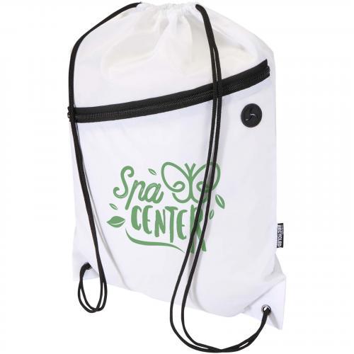 Oriole RPET-tas met trekkoord en voorvak met ritssluiting, 5 liter