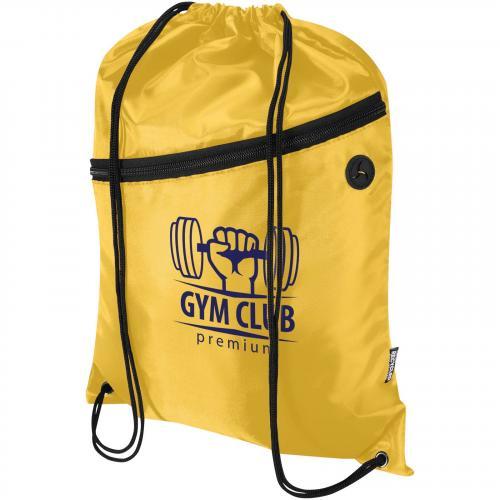 Oriole RPET-tas met trekkoord en voorvak met ritssluiting, 5 liter