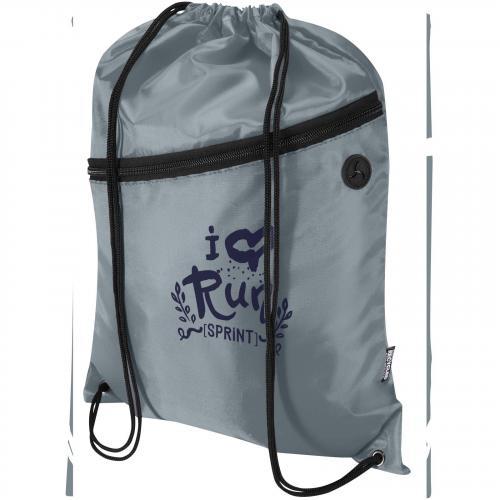 Oriole RPET-tas met trekkoord en voorvak met ritssluiting, 5 liter