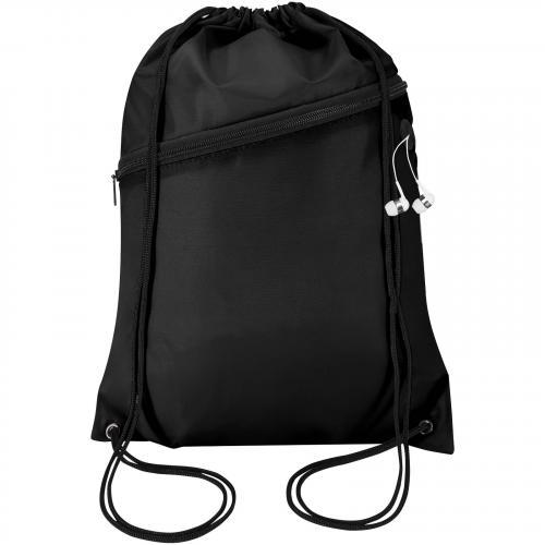 Oriole RPET-tas met trekkoord en voorvak met ritssluiting, 5 liter