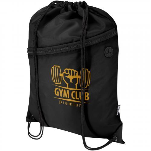Oriole RPET-tas met trekkoord en voorvak met ritssluiting, 5 liter