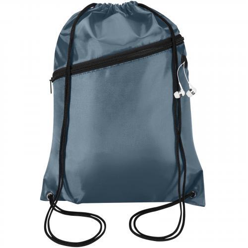 Oriole RPET-tas met trekkoord en voorvak met ritssluiting, 5 liter