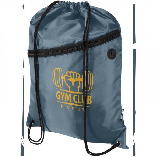 Oriole RPET-tas met trekkoord en voorvak met ritssluiting, 5 liter