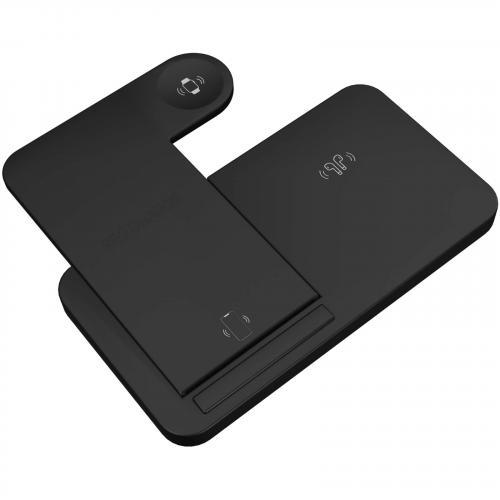 SCX.design w28 kabellose 3-in-1 ladestation kabellos mit telefonständer und leuchtlogo