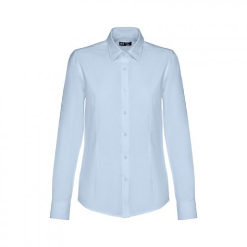 Womens longsleeved oxford shirt with pearl coloured buttons. Light blue Thc tokyo women ii
