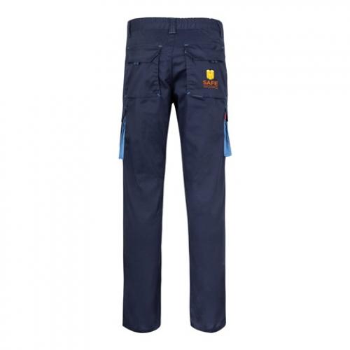 Tweekleurige stretchbroek met meerdere zakken 240gm² van katoen 46% eme 38% en polyester 16% Vl fides