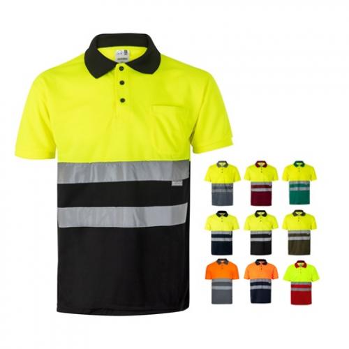 Twotone birdeye polo shirt 160gm² with short sleeves in polyester 100% Vl cupid
