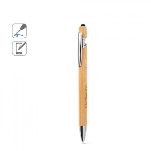 Bamboo ballpoint with chromeplated aluminium details Neil bamboo