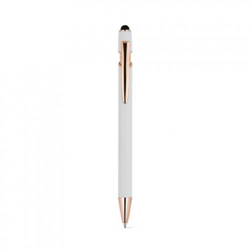 Balpen gemaakt van gerecycled aluminium 100% ral met een matte afwerking en blauwe inkt Neil rose