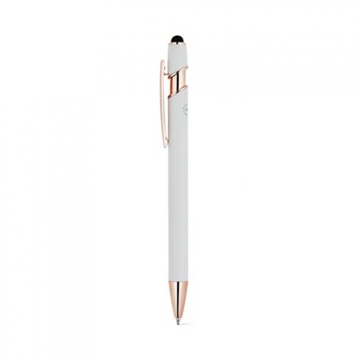 Balpen gemaakt van gerecycled aluminium 100% ral met een matte afwerking en blauwe inkt Neil rose