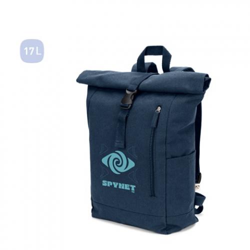 Roll top backpack in recycled cotton and recycled polyester 380 gm² Saint