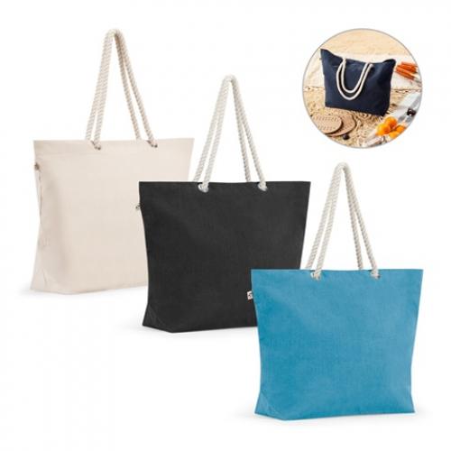 Strandtas van gerecycled katoen 70% en gerecycled polyester 30% 220 gm² Athens