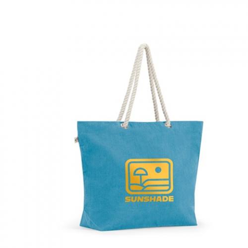 Beach bag in recycled cotton 70% and recycled polyester 30% 220 gm² Athens