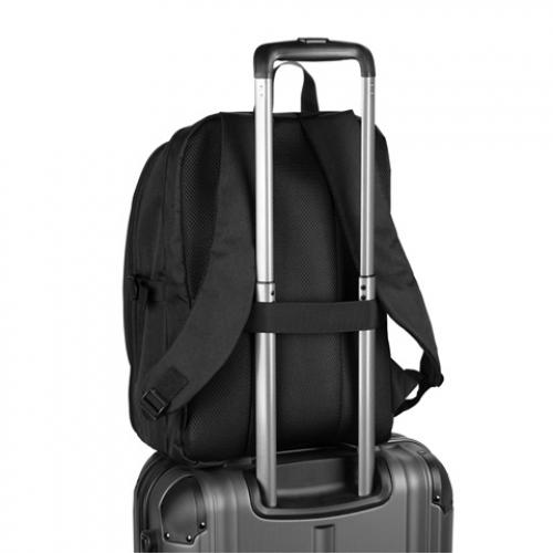 Backpack with one full opening compartment in high density 300d recycled polyester 16 Udine