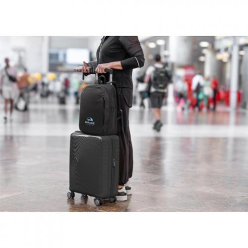 Backpack with one full opening compartment in high density 300d recycled polyester 16 Udine