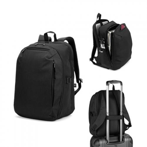 Backpack with one full opening compartment in high density 300d recycled polyester 16 Udine