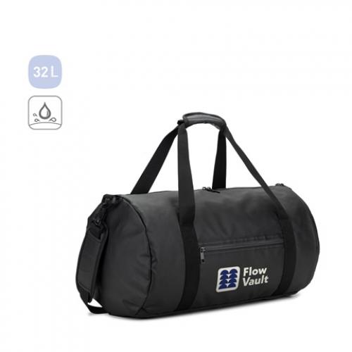 Cylindrical sports bag in highdensity 600d recycled polyester with side compartment for shoes Osasco sport