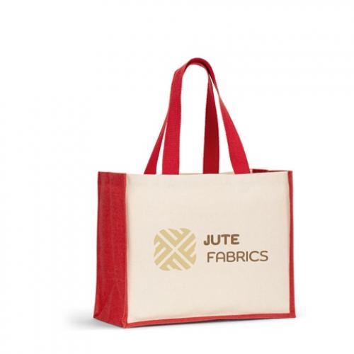 Canvas tas 320 gm² met bodem en zijkanten van gelamineerd jute 350 gm² in kleuren Helsinque colour