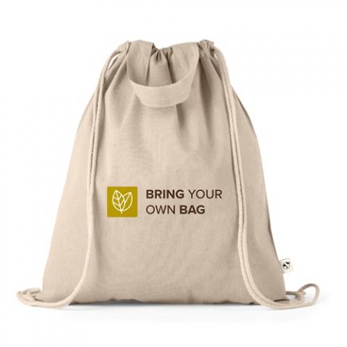 Tas met trekkoord van gerecycled katoen 70% en polyester 30% rpet 140 gm² Rissani
