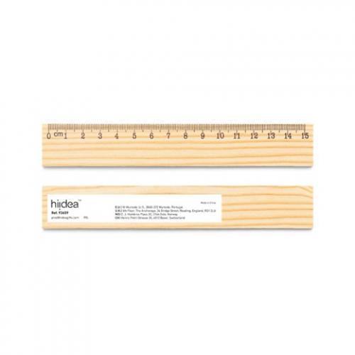 Liniaal van dennenhout met schaal van 15 cm Wesley 15