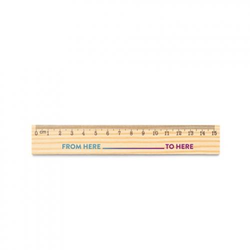 Pine wood ruler with 15 cm scale Wesley 15