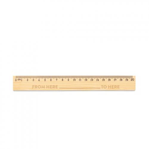 Liniaal van dennenhout met schaal van 20 cm Wesley 20