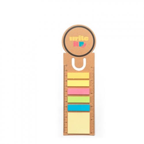 3In1 kantoorset gemaakt van 100% gerecycled papier met een ronde bovenkant en zwarte opdruk rondom Sawyer
