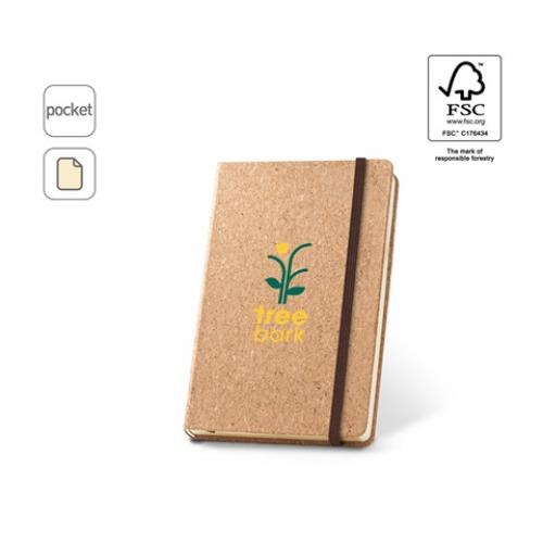 Pocket cork notebook with plain pages Hawkins