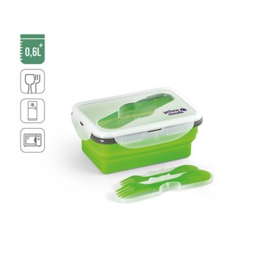 Lunchdoos. Intrekbare hermetische doos in siliconen en pp 640 ml Saffron