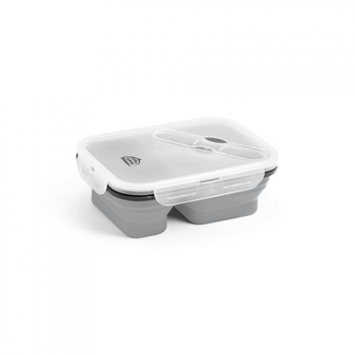 Lunchdoos. Intrekbare hermetische doos in siliconen en pp 480 en 760 ml Dill
